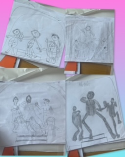 Pintar en el suelo con tiza